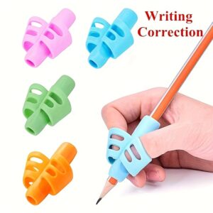 1pc/2pcs Two Finger Grips Silicone Learn Writing Tools Writing Pen Writing Correction Devices, Children Study Supplies For Children Halloween Christmas Gifts