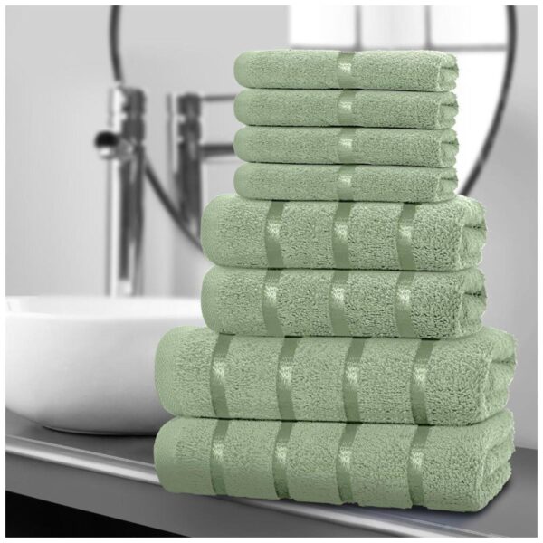 8pcs Egyptian Cotton Towel Set | Quick-Drying & Highly Absorbent | Includes 4 Face, 2 Hand, 2 Bath Towels | Sophisticated Boston Design | 15 Elegant Colours | Machine Washable - Image 17