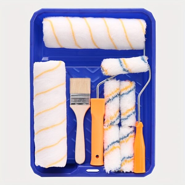 9pcs Paint Roller - Paint Brush, Paint Tray, Roller Paint Brush, Home Painting Supplies, Paint Brush, House Painting Tray, Painting Tools, Roller And Paint Brushes, Interior Paint Brushes - Image 2