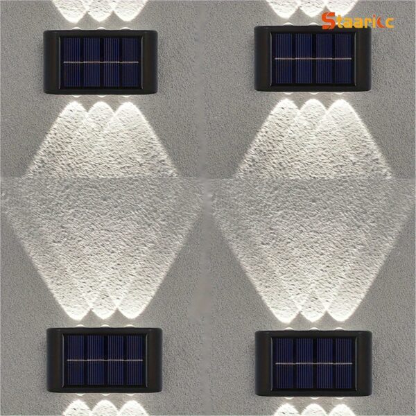Staaricc 8/6/4/2pcs Solar Wall Light, Outdoor 6 LED Deck Lights, Wall Light, for Courtyard, Street, Fence, Garage, Garden Perfect Decoration - Image 3