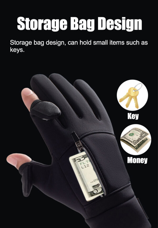 1pair Winter Windproof Waterproof Touch Screen Warm Gloves, For Outdoor Cycling, Fishing, Running, Skiing Christmas Gift - Image 14