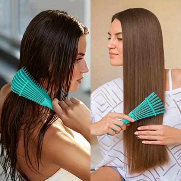 YAOWITHSU Anti-Tangle Hair Brush - 8-Claw Detangling Comb for Wet or Dry Hair, Scalp Massage, Durable Plastic Bristles & ABS Handle - Image 15