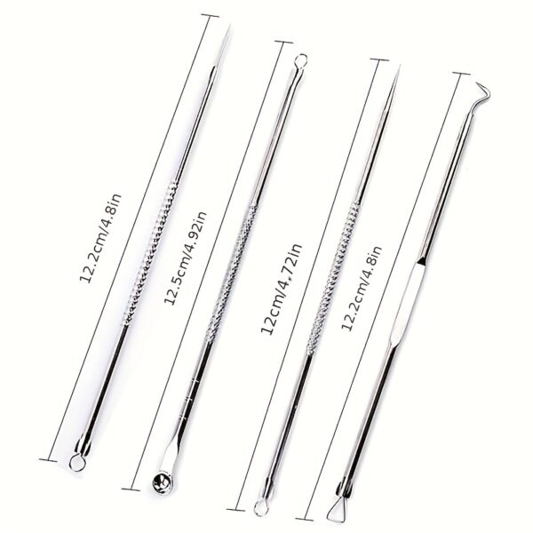 4pcs/set Acne Blackhead Needle Black Spot Pimple Blemish Remover Skin Care Women Beauty Acne Care Pore Cleanser Needle Hook - Image 9
