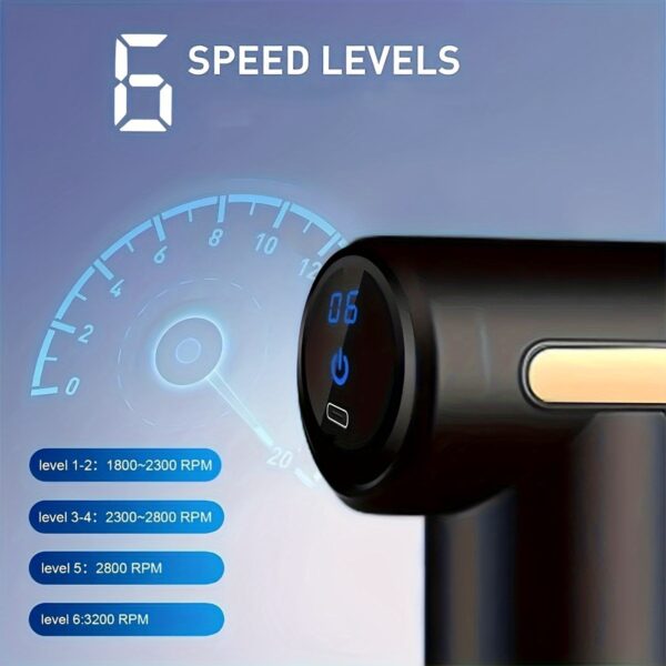 Rechargeable Portable Mini Massage Gun: 6-speed adjustment, suitable for body and neck relaxation, compact and elegant design - Image 6
