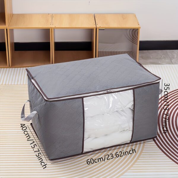 Large Clothing Storage Bag, Clothing Organizer With Clear Window, Storage Box Container For Blankets - Image 4