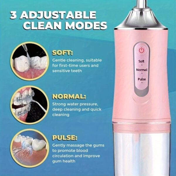 Cordless Electric Water Flosser Set with 4 Jet Tips - 360° Rotatable Nozzle, USB Charging, Lithium Battery, Ideal for Daily Teeth Care & Gum Cleaning for Men and Women, Perfect Holiday Gift, Dental Flosse - Image 5