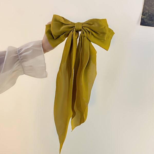 Korean Style Fashion Large Red Bow Knot Fabric Hair Clip Women Long Ribbon Butterfly Hair Clip - Image 5