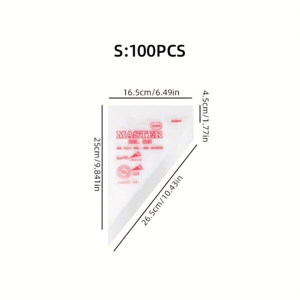 [Durable Piping Bags] 50/100pcs Thick Disposable Piping Bags | Durable, Transparent, Suitable for Baking, Icing, DIY, Cake Decoration, Cookies, And Cream - Essential Baking Tools, Kitchen Gadgets, Kitchen Supplies, Kitchen Accessories, Cake Decorating Sup - Image 5