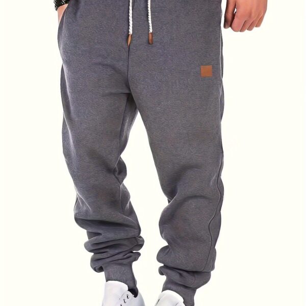 Men's Slim Fit Casual Trousers Drawstring Waist Sweatpants For Autumn And Winter - Image 17