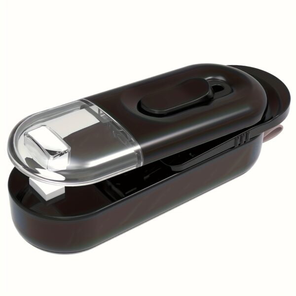 Portable 2-in-1 Heat Vacuum Sealer & Cutter Machine - Semi-Automatic Food Saver for Snacks, Cookies, Chips | Battery-Powered (2 AA Not Included) | Black Kitchen Storage Accessory - Image 4