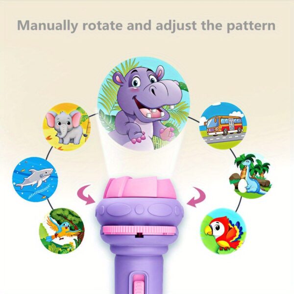 A Flashlight Projector with 32 Patterns, Featuring Fun Designs of Dinosaurs, Animals, And Ocean Themes, Along with Various Fruits And Numbers, Making It an Educational Toy for Bedtime. - Image 18