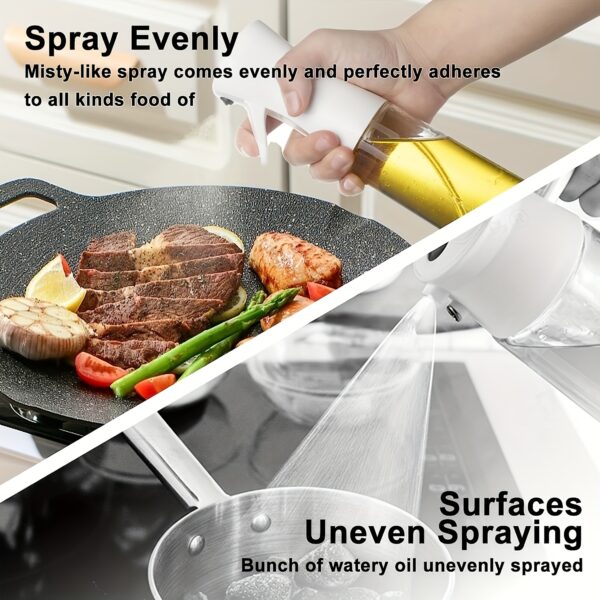 1pc/ Baking Oil Spray Bottle,Cooking Oil Sprayer,200ML/300Ml PET Material Oil Sprayer,Air Fryer Spray Bottle,Kitchen Baking Supplies,Canola Oil Sprayer,Salad Making,Baking,Frying,Grilling,Greenery,Salon,Hairdressing (White/Black) - Image 13