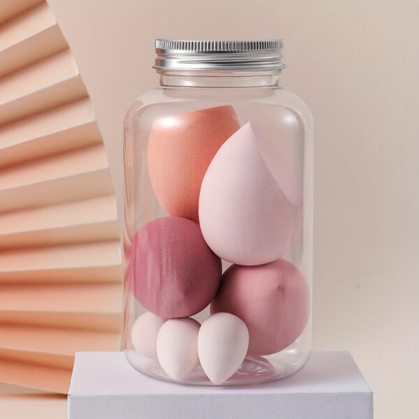 7Pcs Makeup Sponge Beauty Blender Set With 1 Storage Box Soft Wet And Dry Use Blender Sponge For Liquid Cream And Powder - Image 2