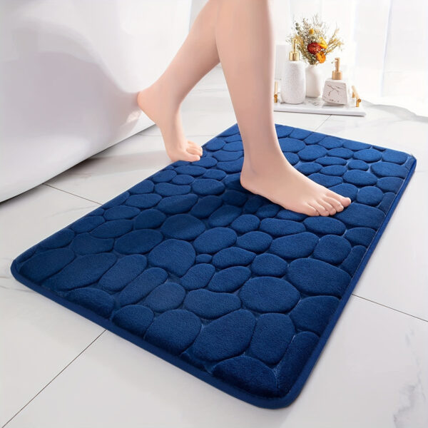 1pc Soft and Comfortable Memory Foam Bath Rug with Cobblestone Embossment - Rapid Water Absorbent and Washable - Non-Slip - Perfect for Shower Room and Bathroom Accessories, Bathroom decorations, kitchen Area Rugs, bedrooom, Bathroom Accessories - Image 16