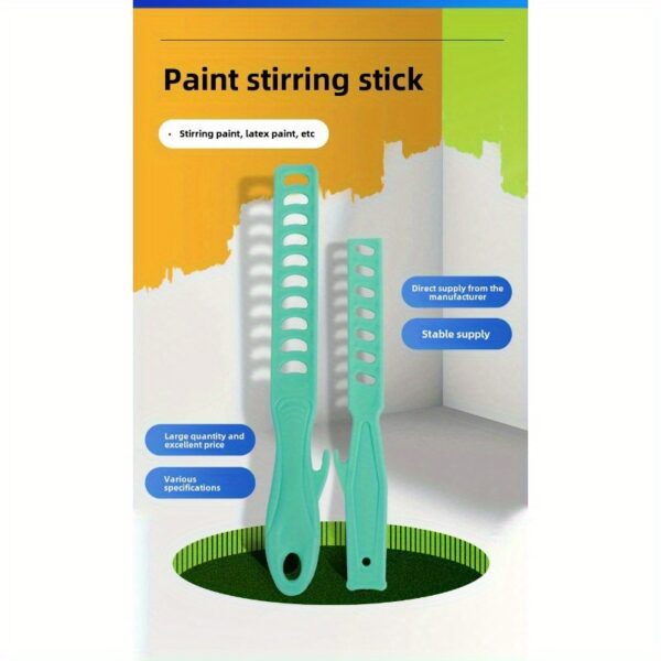 No-Power Mixing Tool Silicone Paint Stirring Stick with Green Handle | Latex & Acrylic Color Mixing Rod | DIY Home Decoration Paint Mixer | Ergonomic Non-Slip Grip | Easy-Clean Reusable Coating Tool for Even Finish - Image 10