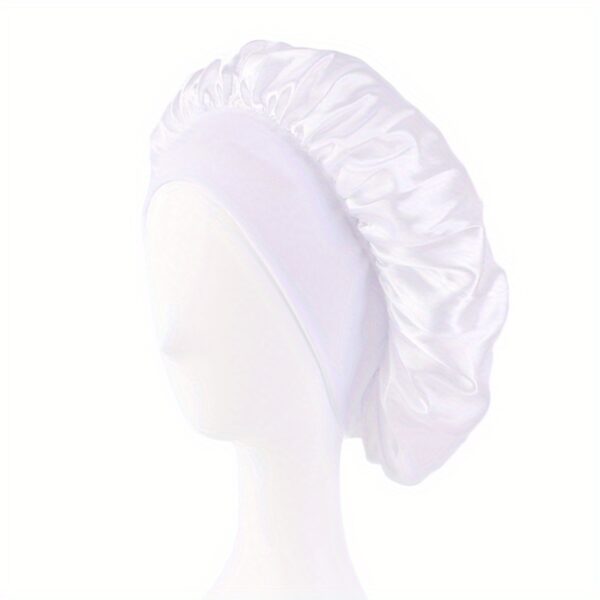 Elastic Band Cap For Brimmed Night Hat Bath Cap Extra Large Satin Silky Bonnet - Image 19