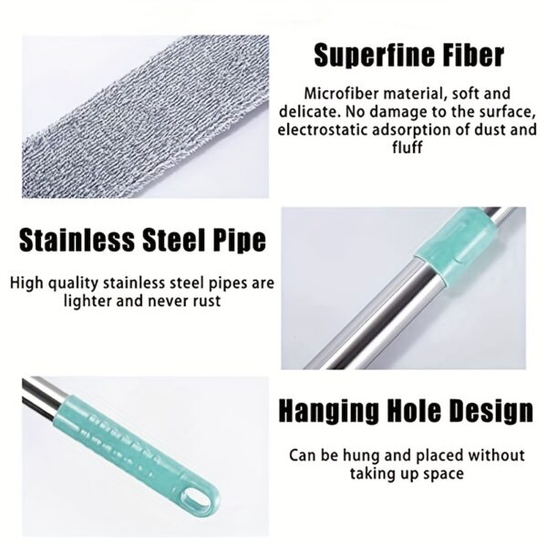 1set, Microfiber Dusting Brush With Extension Rod, Washable Extendable Dust Duster, Retractable Crevice Dust Cleaner, Dry Wet Dual-use Cleaning Brush, Multipurpose Dust Removal Brush, Suitable For Sofa Bed And Furniture Bottom, Cleaning Supplies - Image 6