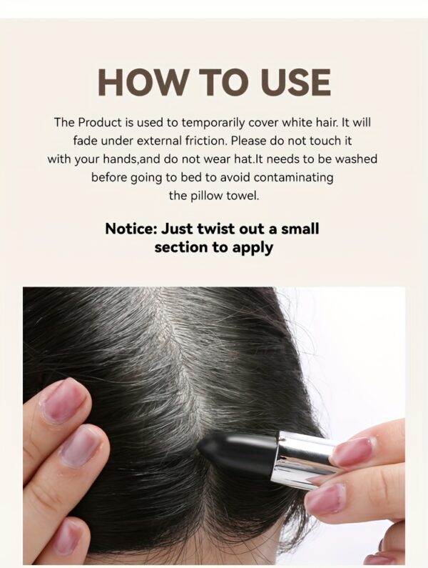 Disposable Hair Dye Pen, Temporary Hair Color Stick, Long-lasting Coverage Of White Grey Hair, Hair Color Touch-Up Stick - Image 14