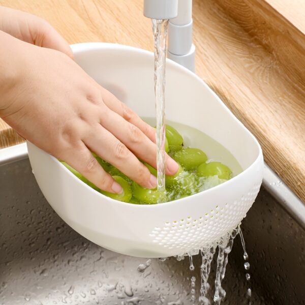 1pc, Rice Washing Drain Basket, Rice Washing Filter Basket, Creative Rice Washing Sieve, Plastic Rice Colander, Household Rice Washing Basket, Multifunctional Rice Washing Basin, Kitchen Stuff, Kitchen Gadgets - Image 9