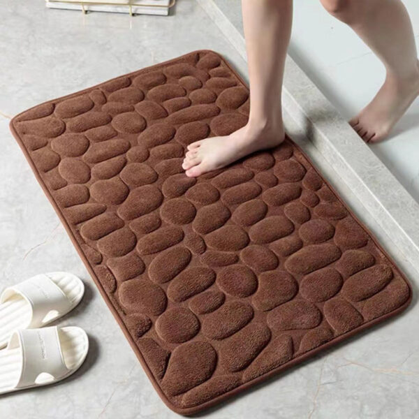 1pc Soft and Comfortable Memory Foam Bath Rug with Cobblestone Embossment - Rapid Water Absorbent and Washable - Non-Slip - Perfect for Shower Room and Bathroom Accessories, Bathroom decorations, kitchen Area Rugs, bedrooom, Bathroom Accessories - Image 7