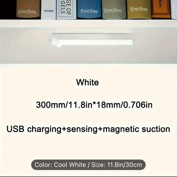[200mAh Rechargeable LED Motion Light] USB Rechargeable LED Motion Sensor Night Light - 200mAh/400mAh, Wireless Auto-On for Under Cabinet, Kitchen, Wardrobe & More - Warm/White Options - Image 14
