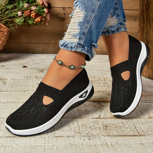Women's Casual Slip-On Sneakers - Breathable Fabric, EVA Sole, Low-Top Design in Red, Blue, Purple, Gray, Black, Brown - Comfortable All-Season Footwear, Ladies Sneakers - Image 7