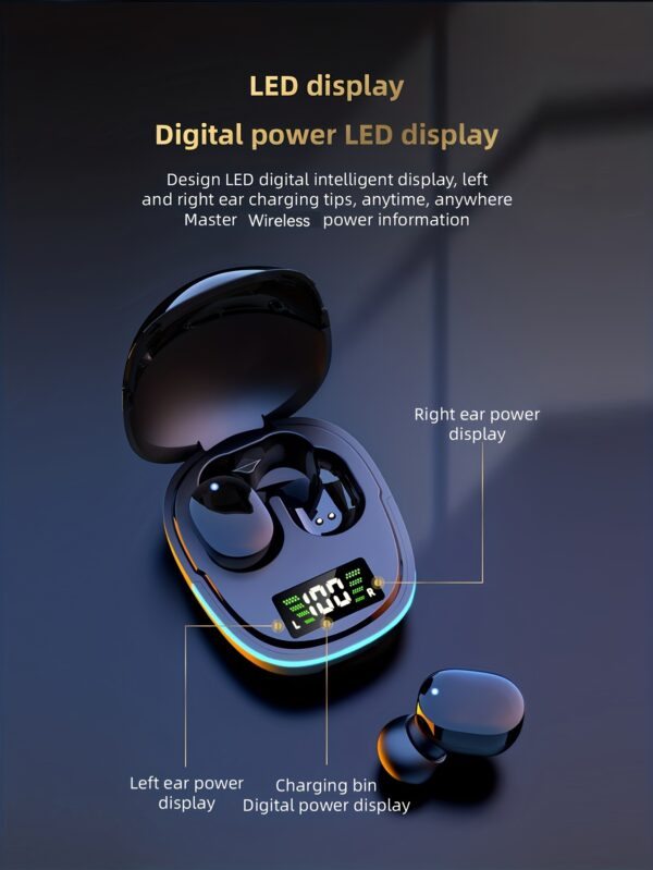 2024 Model Wireless Earbuds with LED Display, Touch Control, In-Ear TWS Design for Gaming & Sports, Compatible with iOS/Android - Sleek Metallic Charging Case Included, Earbuds Wireless - Image 13