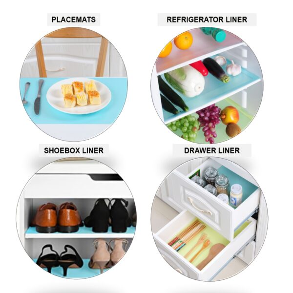 4pcs Refrigerator Liners Mats: Washable, Waterproof & Oilproof - Perfect for Shelves, Freezer, Cupboard, Cabinet & Drawer! - Image 2