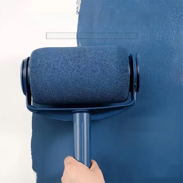1pc Multifunctional Sponge Paint Roller Brush with Telescopic Handle – Thick, Durable Plastic Fiber Bristles for Effortless Wall Painting, No Dead Angle Coverage, Blue & White Design - Image 12