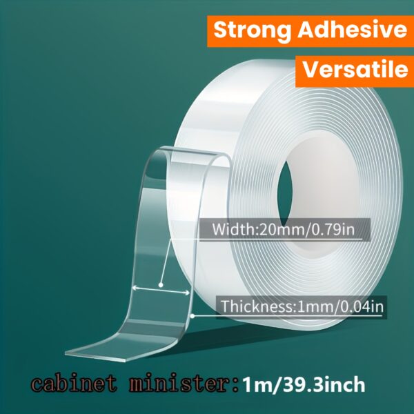 Versatile Transparent Double-Sided Tape - Reusable, Strong Adhesive for Home, Kitchen, Office & Car Use! - Image 15