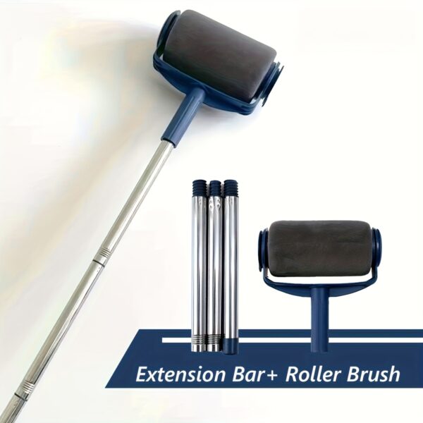 1pc Home Paint Roller Set with Extension Pole - Large Self-Suction Brush, Suitable for Latex and Wall Paint, Achieve Smooth and Even Coatings, Easy-to-Use Paint Roller Assembly - Image 2