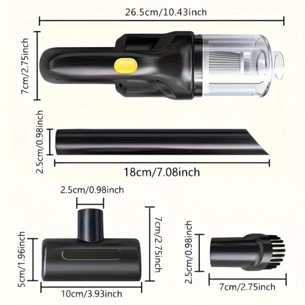 High-Suction Cordless Handheld Vacuum Cleaner - Rechargeable, Cyclonic Design for Home Use with USB Charging - Image 6