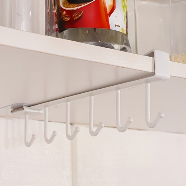 1pc Multifunctional 6-Hook Kitchen Storage Rack - A Suitable Solution for Organizing Cups, Mugs And Clothes in The Kitchen And Dining Room - Image 12