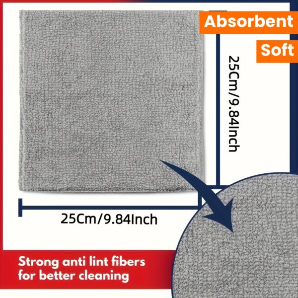 5/10/20/50/100pcs Kitchen Towel, Ultra-fine Fiber Light Gray Cleaning Cloth Set, Absorbent, Soft And Stain-removing Cloth, for Cleaning Glass, Cooking Bench, Pot, Bowl, Water Tap, Lampblack Machine - Image 17