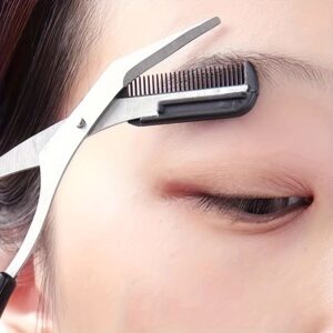 Stainless Steel Safety Eyebrow Scissors With Comb - Makeup Scissors