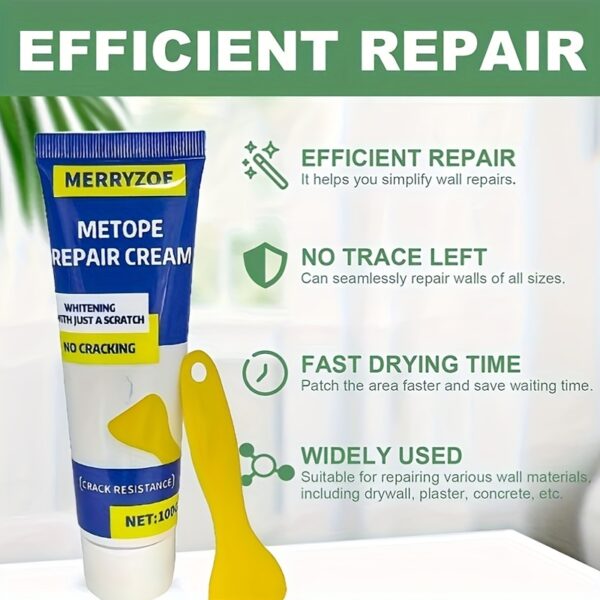 ProFix Wall Repair Kit - Fast-Drying, Easy-to-Use Paste for Home Walls, Gypsum Dents & Wood Scratches with White Putty Nail Hole Filler and Scraper for Smooth Finish - Image 3
