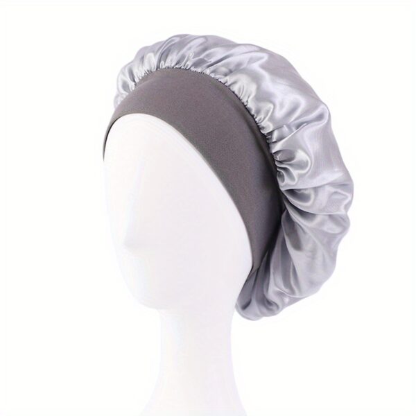 Elastic Band Cap For Brimmed Night Hat Bath Cap Extra Large Satin Silky Bonnet - Image 7