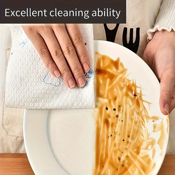 400-Sheet Roll of Efficient Disposable Kitchen Towels - Washable, Non-Stick Oil, Degreasing Cloths for Household Cleaning - Assorted Styles lazy rag kitchen paper towels - Image 8