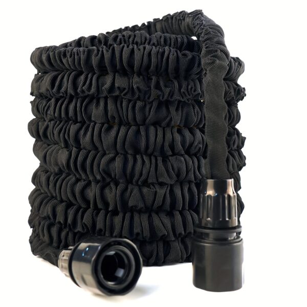 3X Telescopic Heavy-Duty Rubber Garden Hose with High-Pressure Water Gun - 3/4 Inch All-Season Outdoor Hose for Car Wash, Lawn Care & Yard Work, Includes European Thread Adapter - Image 2