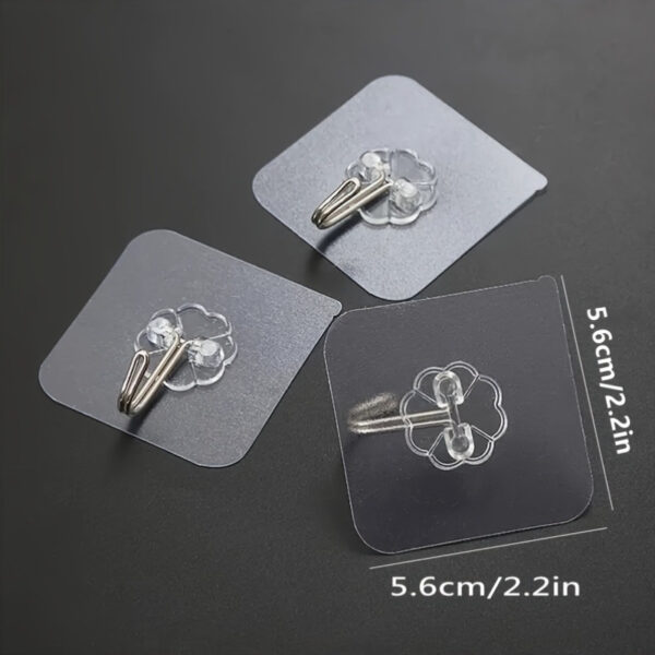 10pcs of Strong Adhesive Kitchen Hooks Adhesive Suction Cups Punch-Free Suction Cups Bathroom Wall-Mounted Toilet Wall Traceless Adhesive Hooks Towel Hook Combination Multi-Functional Hanging Convenient Storage Wall Hooks, Utility Hooks - Image 4