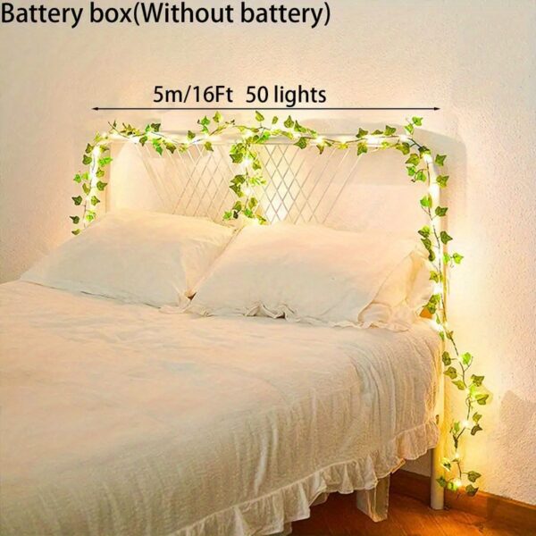 5M Artificial Leaf Flower Fairy String Lights Garland Battery Powered LED Copper Wire Lights For Garden Decor Home Decor Living Room, Halloween, Christmas, Wedding Decor, Desk Accessories, For Travel, Camping, Party, Perfect Gift For Birthday Christmas. - Image 10