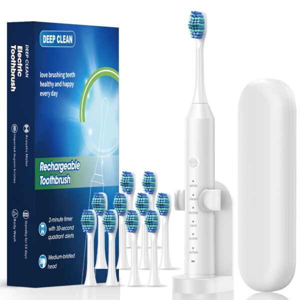 Automatic Rechargeable Electric Toothbrush for Adults, 6 Cleaning Modes, Lithium Polymer Battery, USB Charging, ≤36V, with Soft Bristles for Deep Clean Dental Flosser - Image 7