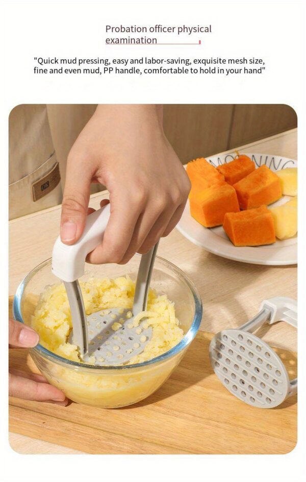 1pc Non-Slip Handle Potato Masher, Kitchen Vegetable Manual Fruit Masher, Potato Ricer, Press, Crusher, Kitchen Gadgets, Stuff - Image 8