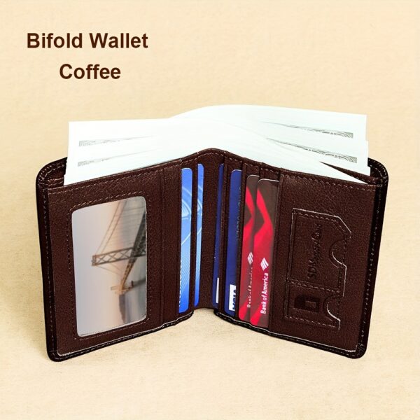 1pc CIEPHIA Vintage Genuine Leather RFID Blocking Wallet for Men - Slim, Multi-Functional ID & Credit Card Holder, Deep Brown with Embossed Logo, Ideal Gift for Valentine's Day - Image 15