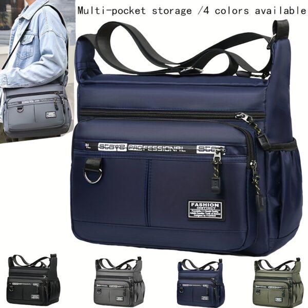 [Large Capacity Waterproof Crossbody Bag] Oxford Cloth Waterproof Large Capacity Crossbody Bag For Men, Leisure Travel Bag, Student's Junket Storage Sling Shoulder Bag