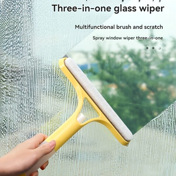 Efficient 3-in-1 Multi-Functional Glass Cleaning Tool - Polypropylene (PP) Plastic Sprinkler for Bathroom, Kitchen, Living Room, Bedroom, Toilet - Mirror and Window Scraper - Image 5