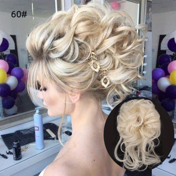 Add Volume and Style with Synthetic Messy Curly Hair Bun Chignon Scrunchy Hair Band! Hair Accessories Halloween Christmas - Image 13