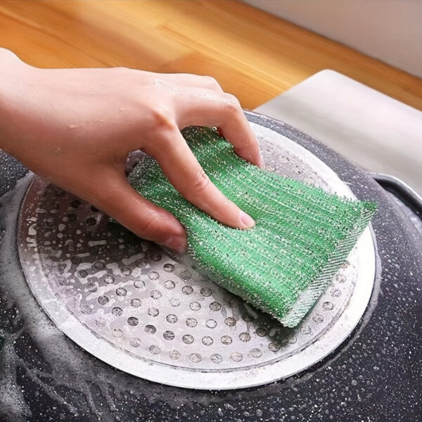 4pcs, Kitchen Dishwashing Sponge, Does Not Hurt Pot Brush Pot Artifact, Household Double-sided Cleaning Sponge Wipe, Scouring Pad, Kitchen Scrub Sponge, Cleaning Supplies, Cleaning Tool, Back To School Supplies - Image 9