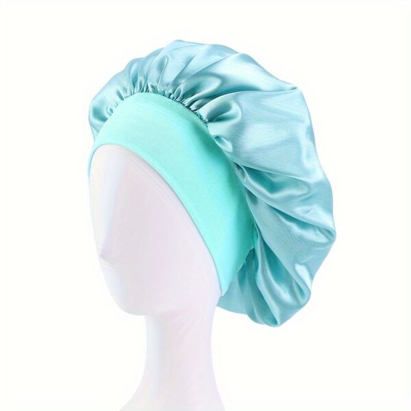 Elastic Band Cap For Brimmed Night Hat Bath Cap Extra Large Satin Silky Bonnet - Image 13