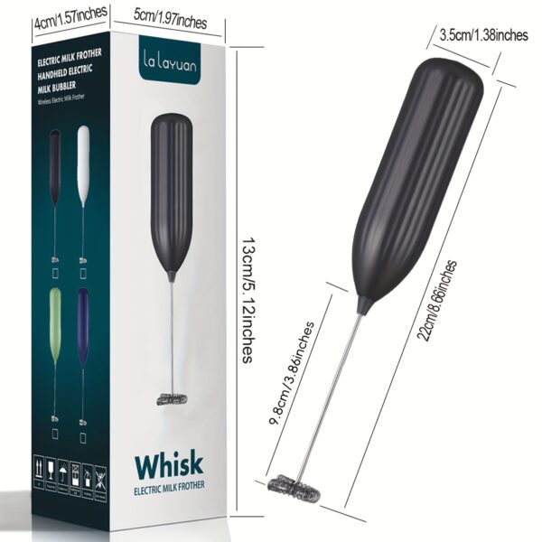 1pc LALAYUAN Electric Milk Frother - Mini Handheld Whisk, Battery Operated (Not Included), Ideal for Coffee, Lattes, Cappuccino, and Chocolate Drinks, Portable Foam Maker, Perfect Christmas Gift, Coffee Drink Maker | Modern Kitchen Accessory | Durable Sta - Image 2